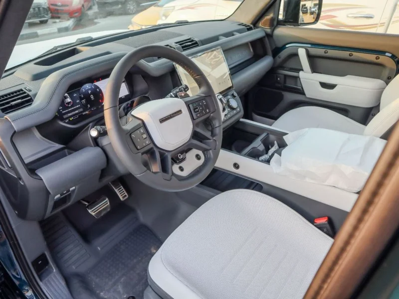 2026 Land Rover Defender OCTA 4.4-Liter Twin-Turbocharged V8 Engine Blue White SUV