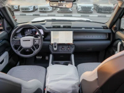 2026 Land Rover Defender OCTA 4.4-Liter Twin-Turbocharged V8 Engine Blue White SUV