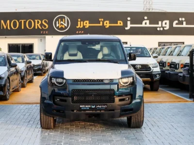 2026 Land Rover Defender OCTA 4.4-Liter Twin-Turbocharged V8 Engine Blue White SUV