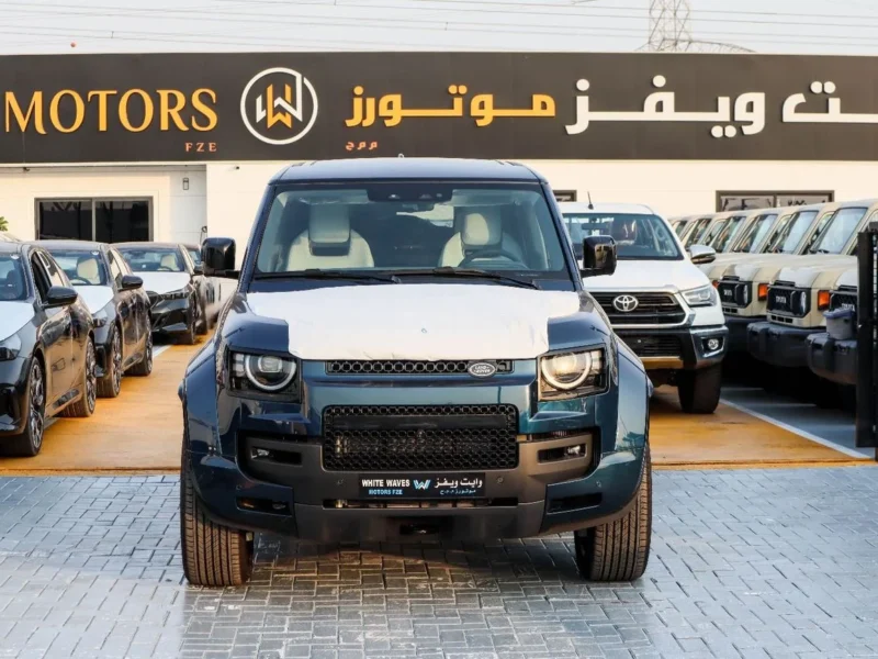 2026 Land Rover Defender OCTA 4.4-Liter Twin-Turbocharged V8 Engine Blue White SUV