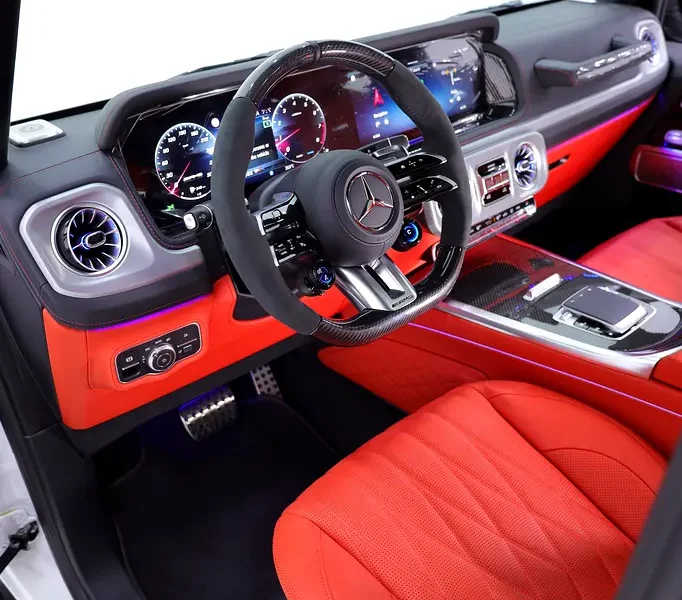2026 Mercedes-Benz G-Class G 63 AMG 4.0L V8 Biturbo White Red SUV GCC CARBON INTERIOR