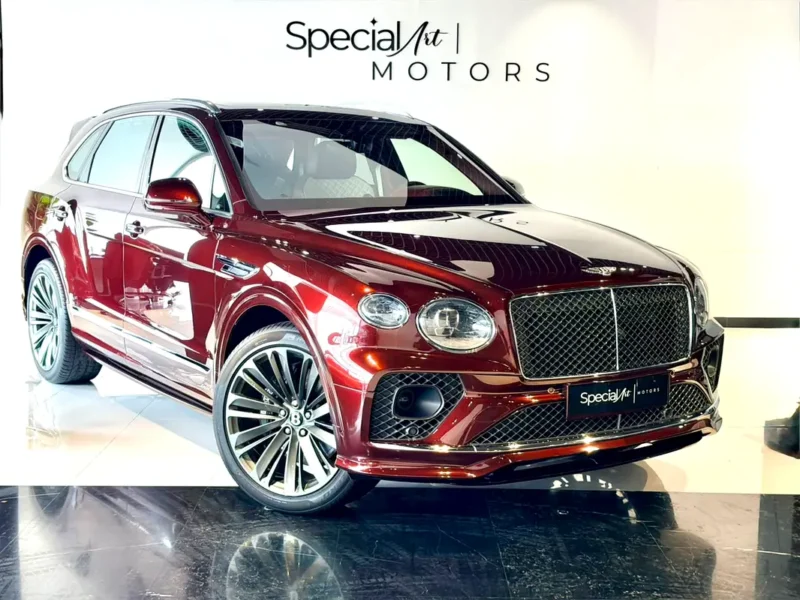 2021 Bentley Bentayga W12 Speed 12 Cylinders petrol Engine Maroon Beige SUV GCC Specs