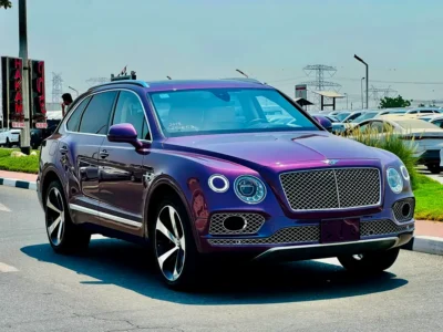 2018 Bentley Bentayga 6.0L W12 Twin-Turbo Petrol Engine Purple Beige SUV Japanese Specs