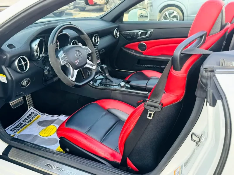 2012 MERCEDES-BENZ SLK 55 AMG 8 Cylinders Engine White Red Convertible Exceptionally Rare
