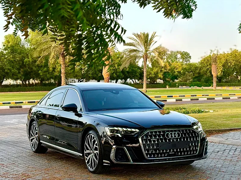 2022 Audi A8 55 TFSI Quattro V6 Turbocharged Petrol Engine Black Maroon Sedan GCC Specs