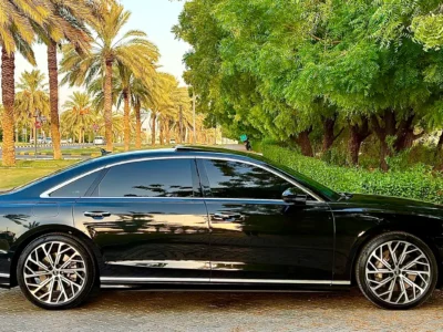 2022 Audi A8 55 TFSI Quattro V6 Turbocharged Petrol Engine Black Maroon Sedan GCC Specs