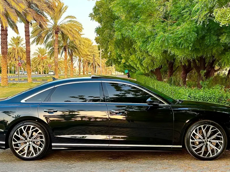 2022 Audi A8 55 TFSI Quattro V6 Turbocharged Petrol Engine Black Maroon Sedan GCC Specs