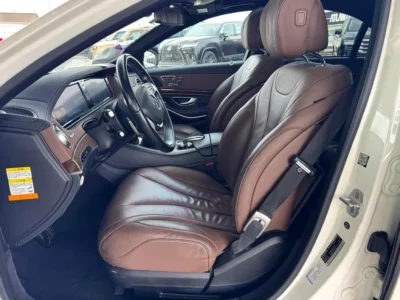 2015 Mercedes-Benz S-Class S 400 h 6 Cylinders Hybrid Engine White Brown Sedan CLEAN TITLE