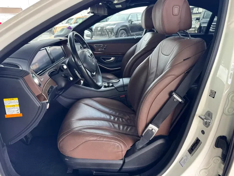2015 Mercedes-Benz S-Class S 400 h 6 Cylinders Hybrid Engine White Brown Sedan CLEAN TITLE