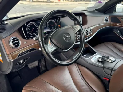 2015 Mercedes-Benz S-Class S 400 h 6 Cylinders Hybrid Engine White Brown Sedan CLEAN TITLE