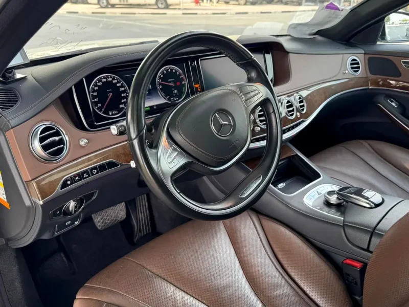 2015 Mercedes-Benz S-Class S 400 h 6 Cylinders Hybrid Engine White Brown Sedan CLEAN TITLE