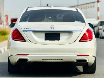 2015 Mercedes-Benz S-Class S 400 h 6 Cylinders Hybrid Engine White Brown Sedan CLEAN TITLE