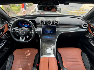 2023 Mercedes-Benz C-Class C43 AMG 4MATIC 4 Cylinders Engine Black Brown Sedan CLEAN TITLE
