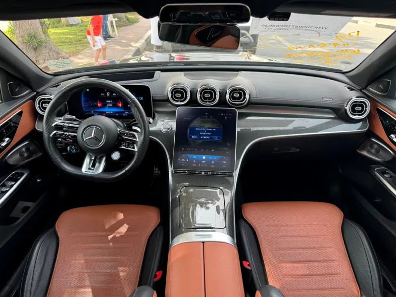 2023 Mercedes-Benz C-Class C43 AMG 4MATIC 4 Cylinders Engine Black Brown Sedan CLEAN TITLE