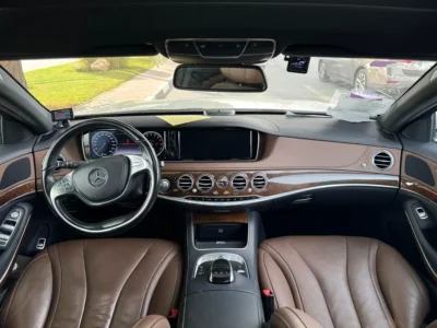 2015 Mercedes-Benz S-Class S 400 h 6 Cylinders Hybrid Engine White Brown Sedan CLEAN TITLE