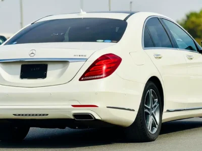 2015 Mercedes-Benz S-Class S 400 h 6 Cylinders Hybrid Engine White Brown Sedan CLEAN TITLE