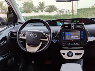 2017 Toyota Prius Iconic 4 Cylinders Petrol Engine White Black Hatchback GCC Specs Full Option