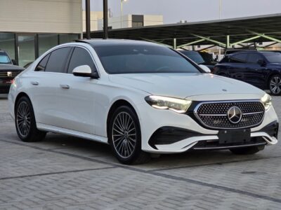 2024 Mercedes-Benz E300 4MATIC 2.0-liter Turbocharged 4-cylinder Hybrid Engine White Tan Sedan