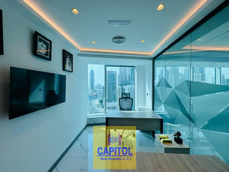 140 sqft Prime Tower Premium Office Space and Coworking Space with Stunning Burj Khalifa
