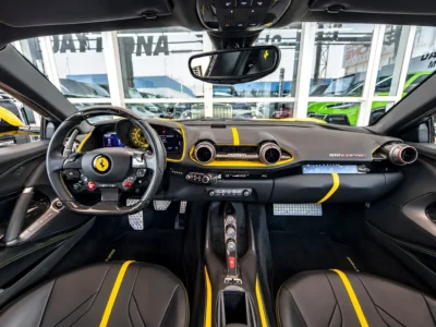 2019 Ferrari 812 Superfast Standard 6.5 Litres V12 Engine Yellow Black Coupe Pristine Condition