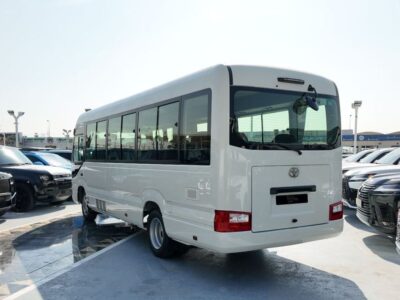 2025 Toyota Coaster High Roof 4.0L Turbo Diesel 4 Cylinders White Brown Bus GCC Specs