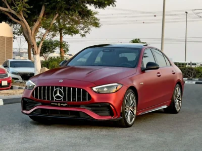 2023 Mercedes-Benz C43 AMG 4MATIC 2.0-liter Turbocharged 4-cylinder Engine Red Black Sedan