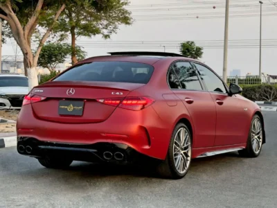 2023 Mercedes-Benz C43 AMG 4MATIC 2.0-liter Turbocharged 4-cylinder Engine Red Black Sedan