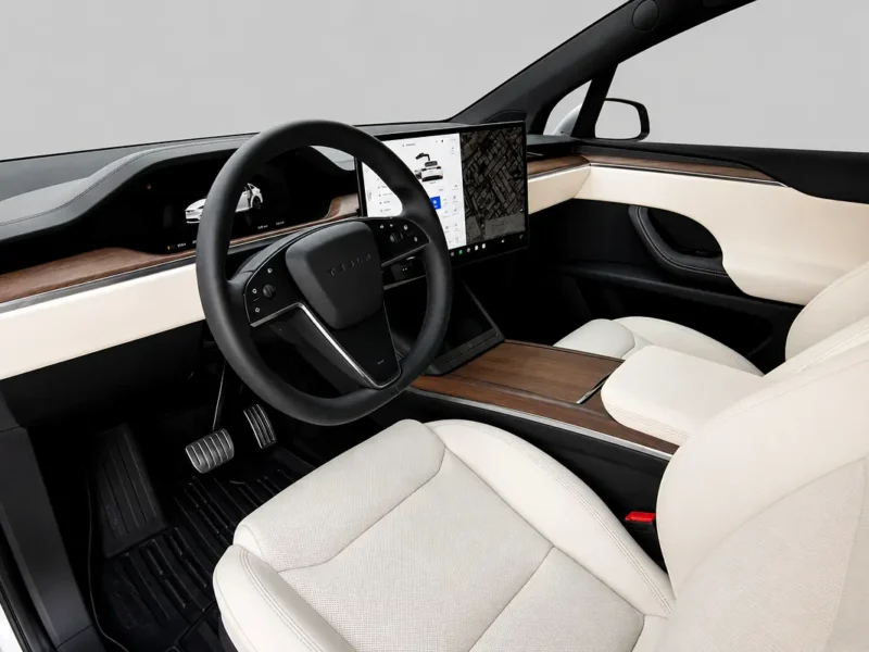 2023 Tesla Model X Long Range Electric Vehicle 550 - 650 KM Range White Beige SUV GCC Specs
