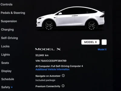 2023 Tesla Model X Long Range Electric Vehicle 550 - 650 KM Range White Beige SUV GCC Specs