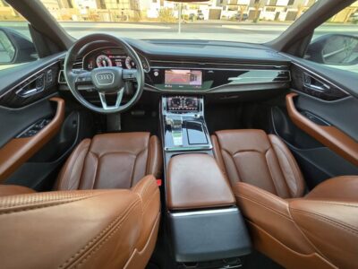 2023 Audi Q8 3.0 Litres turbocharged V6 Petrol Engine Black Tan SUV GCC Specifications