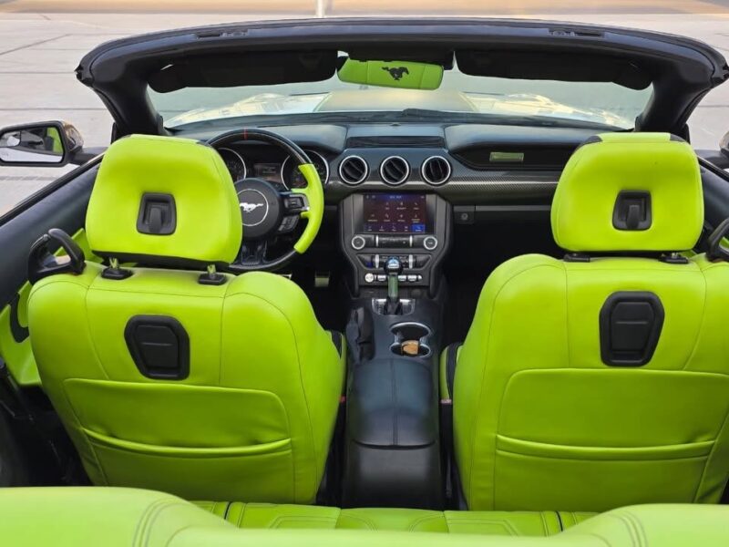 2021 Ford Mustang 2.3L EcoBoost Four-Cylinder Engine White Green Convertible American Specs