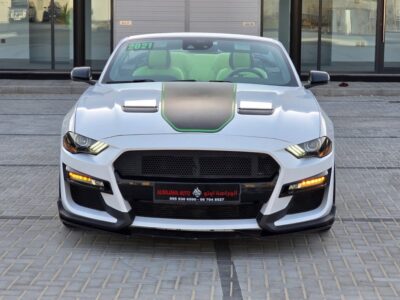 2021 Ford Mustang 2.3L EcoBoost Four-Cylinder Engine White Green Convertible American Specs