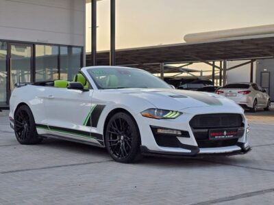2021 Ford Mustang 2.3L EcoBoost Four-Cylinder Engine White Green Convertible American Specs