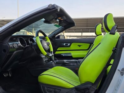 2021 Ford Mustang 2.3L EcoBoost Four-Cylinder Engine White Green Convertible American Specs