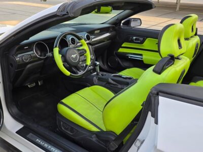 2021 Ford Mustang 2.3L EcoBoost Four-Cylinder Engine White Green Convertible American Specs