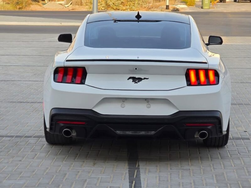 2025 Ford Mustang 2.3L EcoBoost Four-Cylinder Engine White Black Coupe American Specs