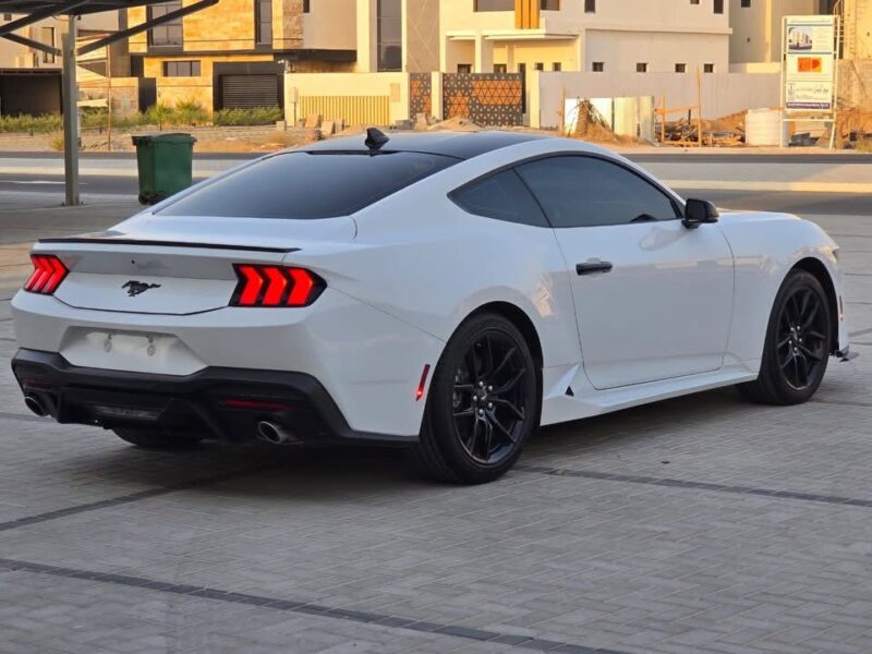 2025 Ford Mustang 2.3L EcoBoost Four-Cylinder Engine White Black Coupe American Specs