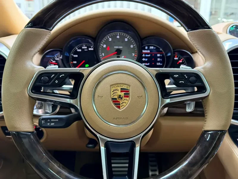 2015 Porsche Cayenne S 3.6 Litres V6 Twin-Turbo Petrol Engine Blue Beige SUV GCC Specs