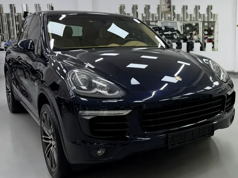 2015 Porsche Cayenne S 3.6 Litres V6 Twin-Turbo Petrol Engine Blue Beige SUV GCC Specs