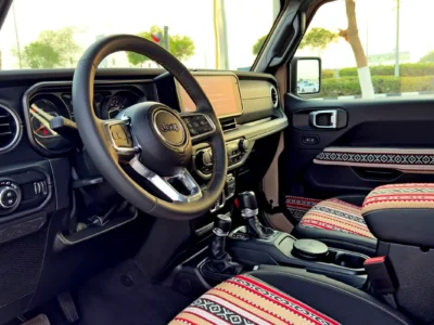 2024 Jeep Wrangler Sahara 4 Cylinders Petrol Engine Beige Black SUV GCC Specifications