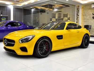2015 Mercedes-Benz AMG AMG-GT S 4.0L V8 Biturbo Petrol Engine Yellow Black Coupe GCC