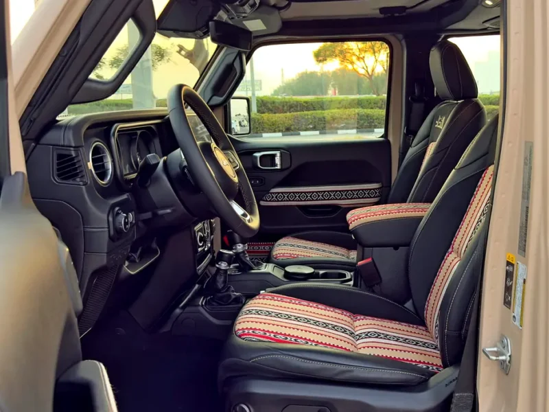 2024 Jeep Wrangler Sahara 4 Cylinders Petrol Engine Beige Black SUV GCC Specifications