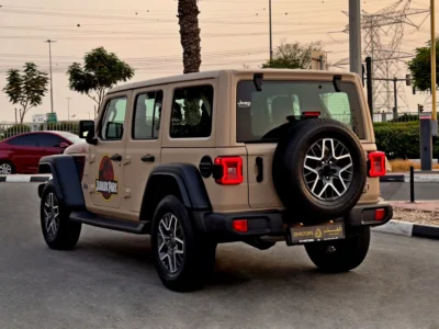2024 Jeep Wrangler Sahara 4 Cylinders Petrol Engine Beige Black SUV GCC Specifications