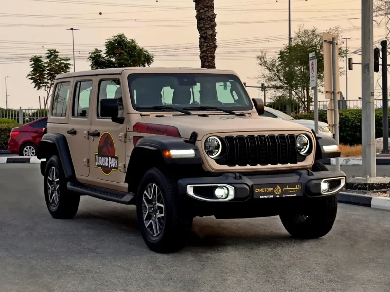 2024 Jeep Wrangler Sahara 4 Cylinders Petrol Engine Beige Black SUV GCC Specifications