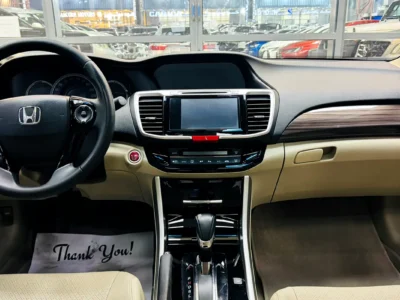 2017 Honda Accord EX-L 4 Cylinders Petrol Engine Blue Beige Sedan GCC Specs Full Option