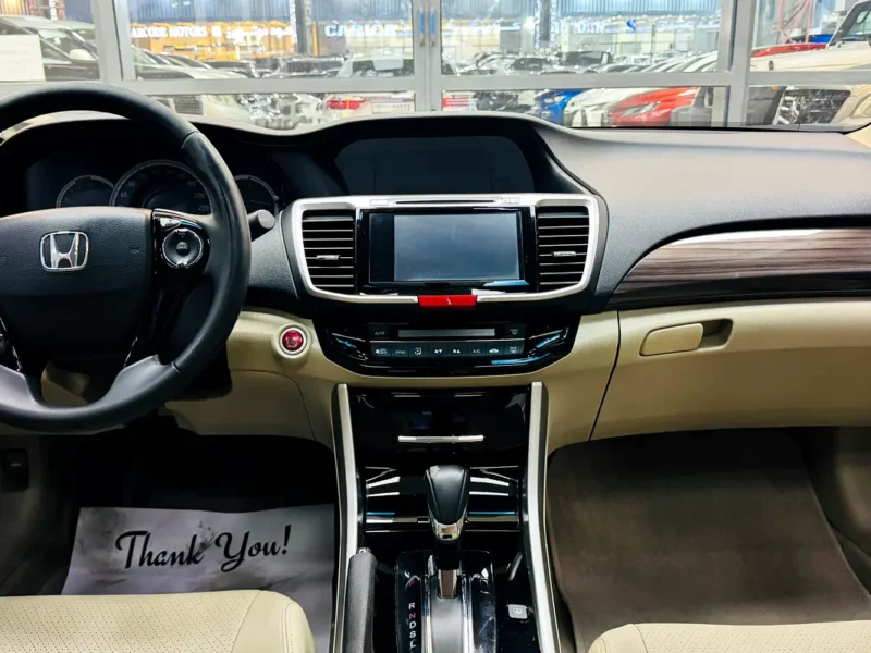 2017 Honda Accord EX-L 4 Cylinders Petrol Engine Blue Beige Sedan GCC Specs Full Option