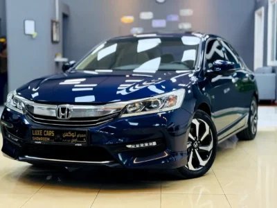 2017 Honda Accord EX-L 4 Cylinders Petrol Engine Blue Beige Sedan GCC Specs Full Option