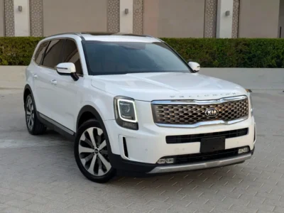 2021 Kia Telluride EX 3.8 Litres V6 Petrol Engine White Beige SUV GCC Specs Excellent Condition