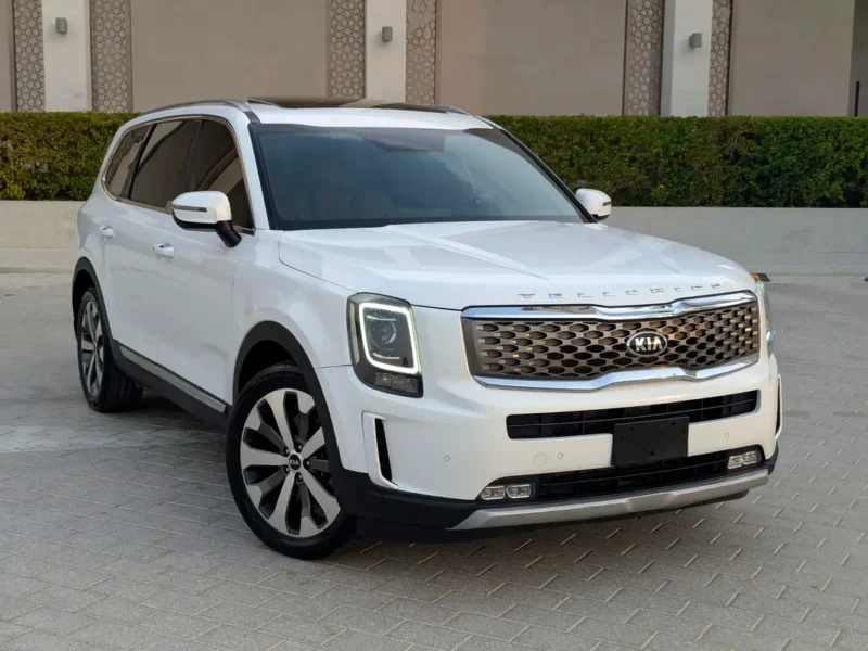2021 Kia Telluride EX 3.8 Litres V6 Petrol Engine White Beige SUV GCC Specs Excellent Condition