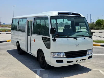 2009 Toyota Coaster 4 Cylinders Diesel Engine White Grey Van GCC Specs Premium Condition